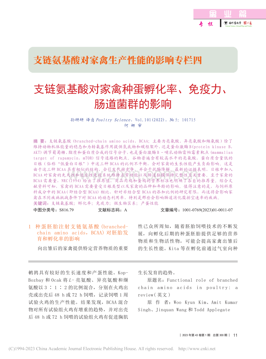 支链氨基酸对蛋鸡和其他家禽生产性能的影响_孙研研_.pdf_第3页