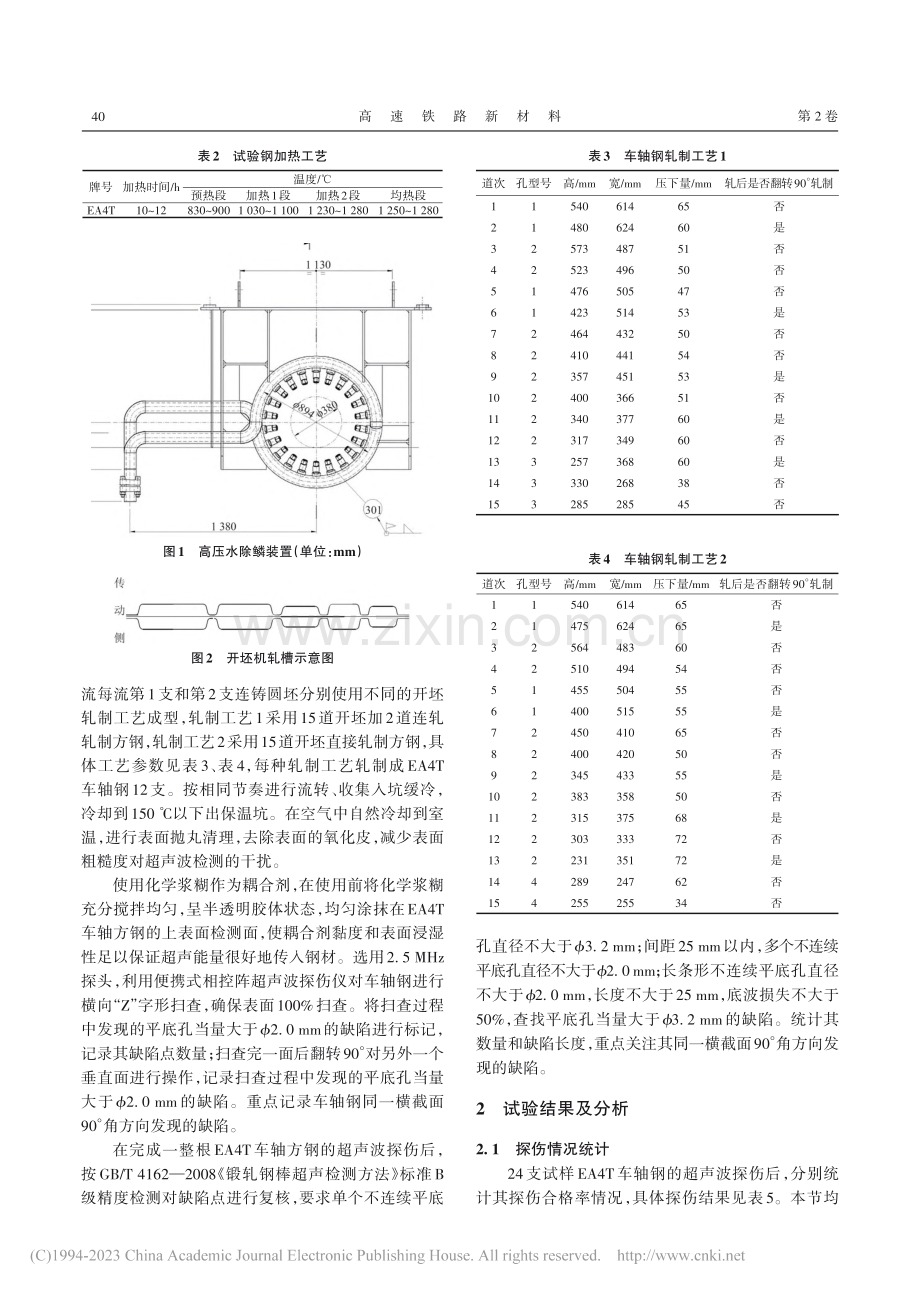 轧制工艺对EA4T车轴钢内部质量的影响_左辉.pdf_第2页