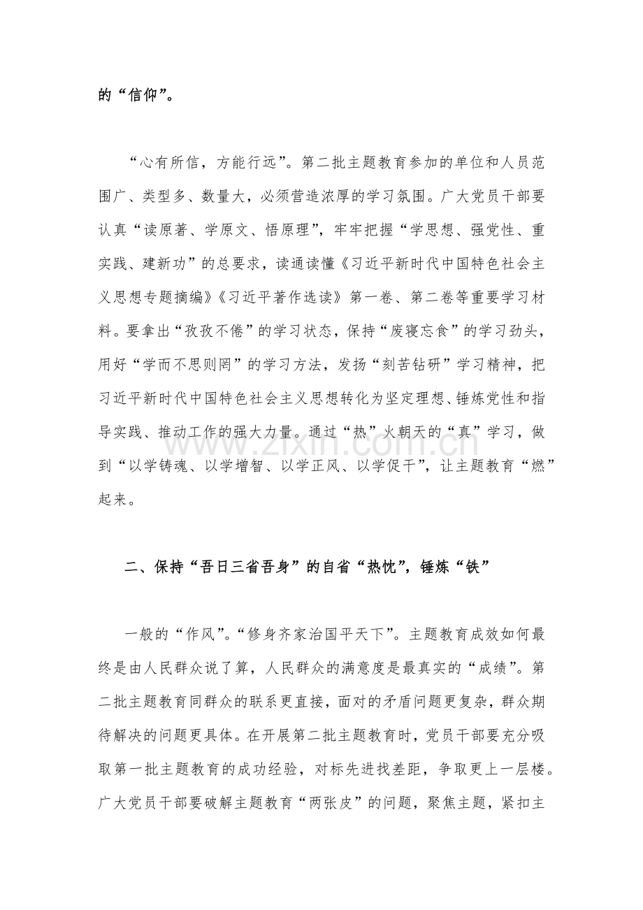 2023年第二批主题教育专题研讨发言材料、实施方案、党课学习讲稿（5篇）供参考.docx_第2页