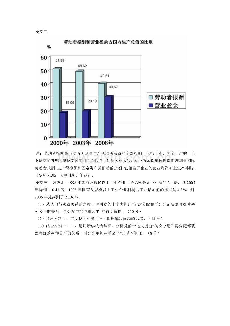 2008年全国统一高考政治试卷（全国卷ⅱ）（含解析版）.doc_第3页