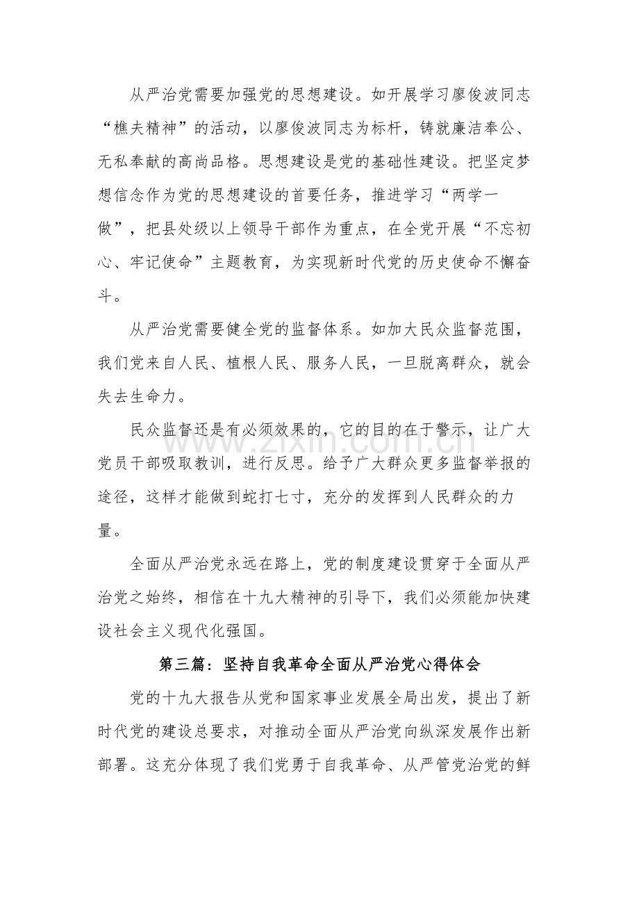 坚持自我革命全面从严治党心得体会集合篇.docx_第3页