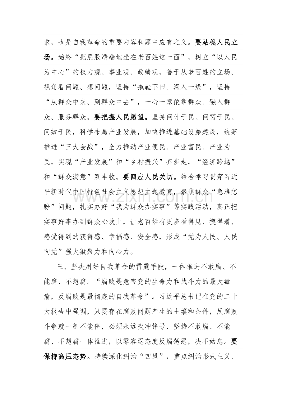 在党工委理论学习中心组学习会上关于论党的自我革命的研讨发言范文.docx_第3页