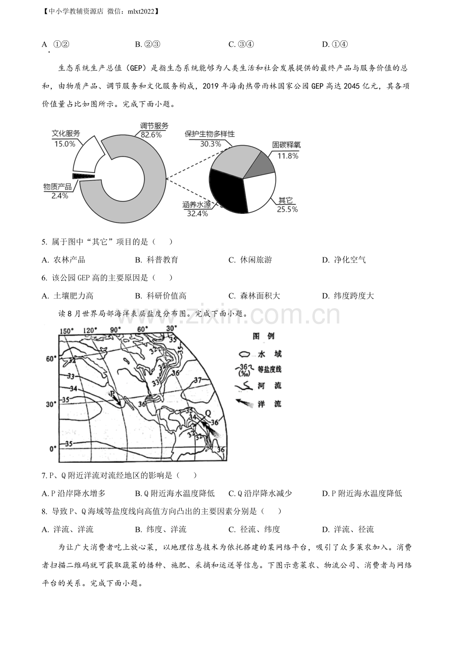 题目2023年1月浙江省普通高校招生选考科目考试地理试题（原卷版）.docx_第2页