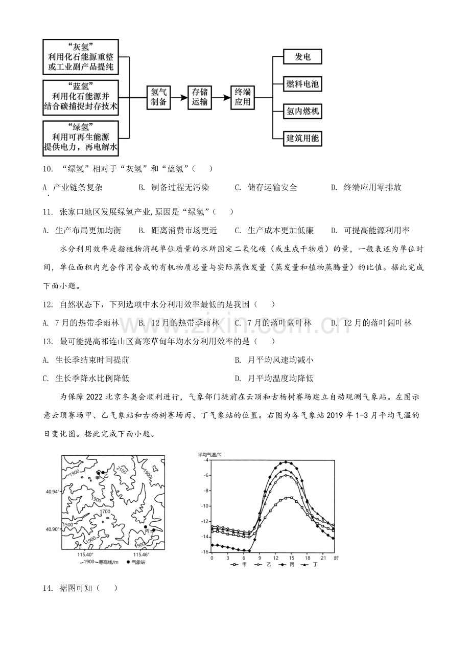 题目2022年新高考辽宁卷地理真题（原卷版）.docx_第3页