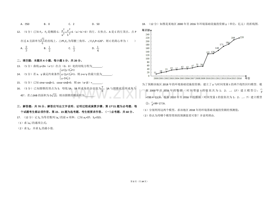 2018年全国统一高考数学试卷（理科）（新课标ⅱ）（含解析版）.pdf_第2页