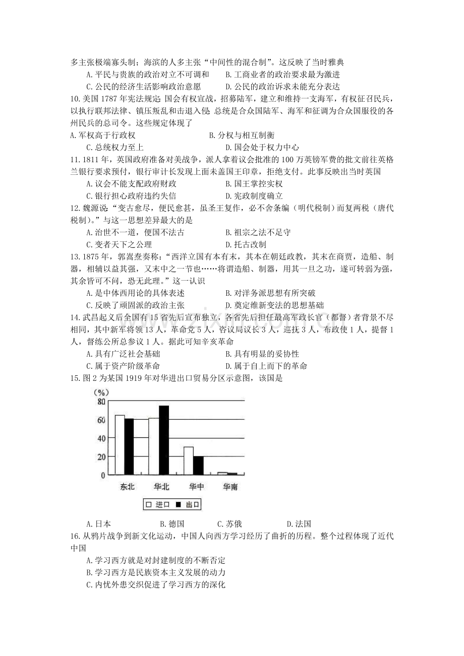 2013高考海南卷历史（原卷版）.doc_第2页