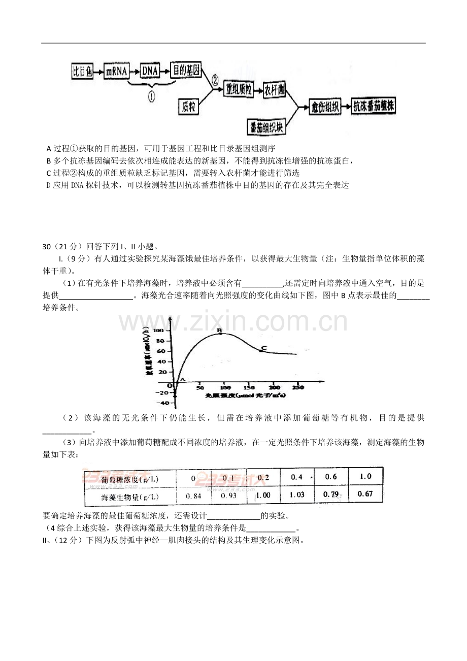 2011年四川省高考生物试卷及答案.doc_第2页