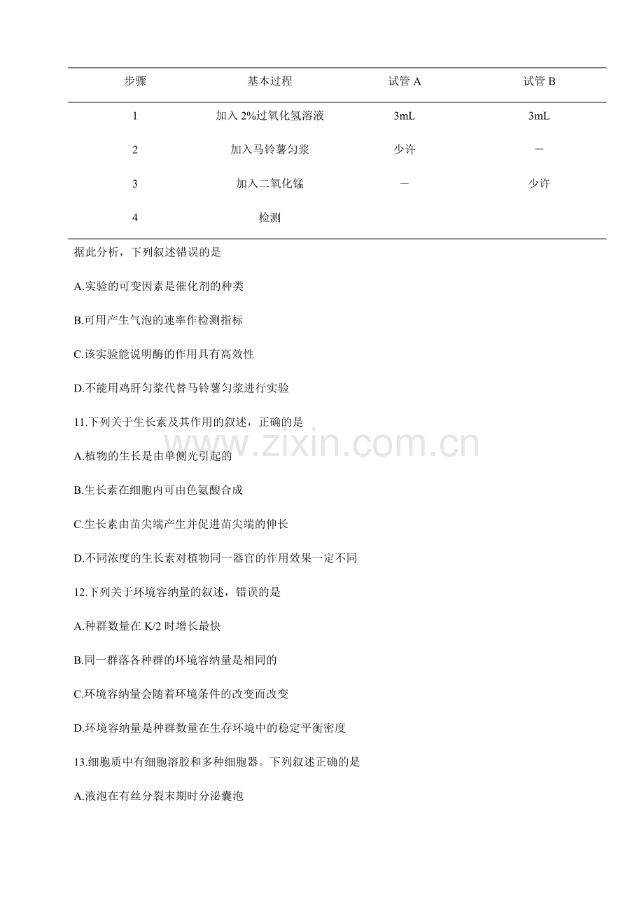 2019年浙江省高考生物【4月】（含解析版）.docx_第3页