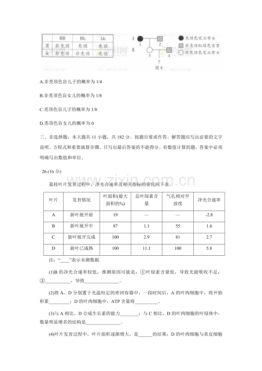 2012年广东高考生物试题及答案.docx_第3页