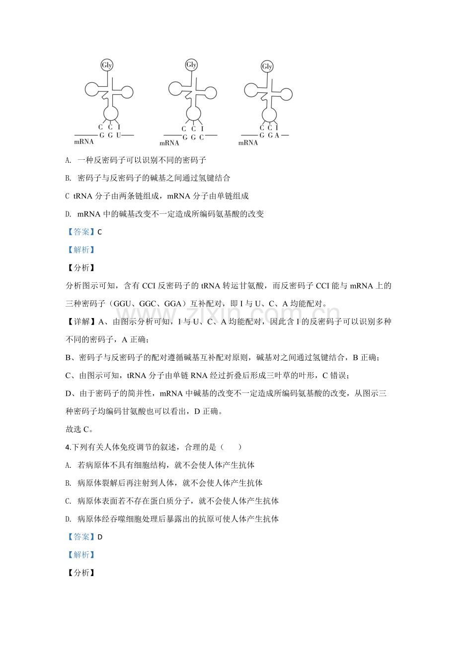 2020年全国统一高考生物试卷（新课标ⅲ）（含解析版）.pdf_第3页