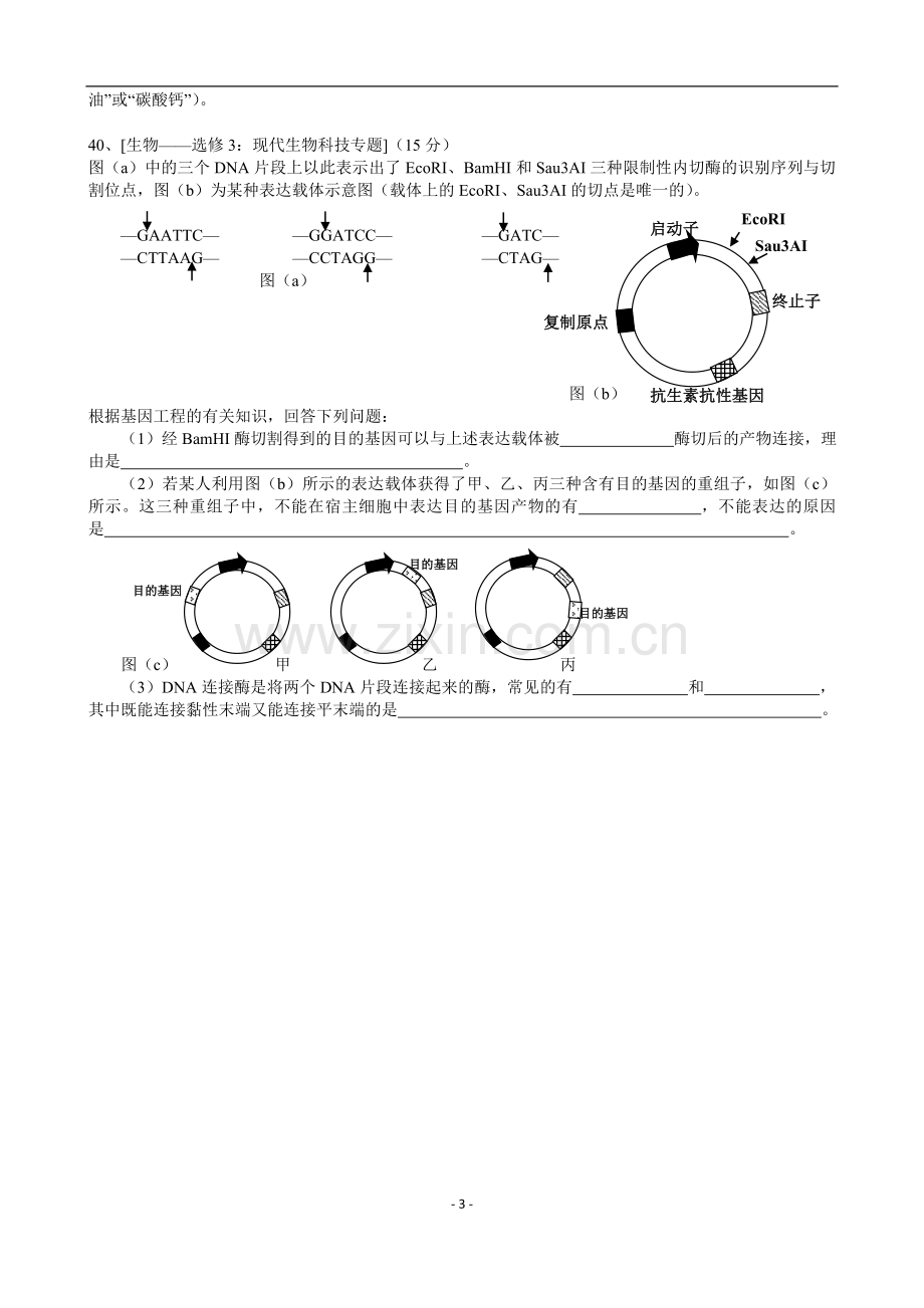 2016年高考真题——理综生物(全国卷Ⅲ)+Word版.doc_第3页
