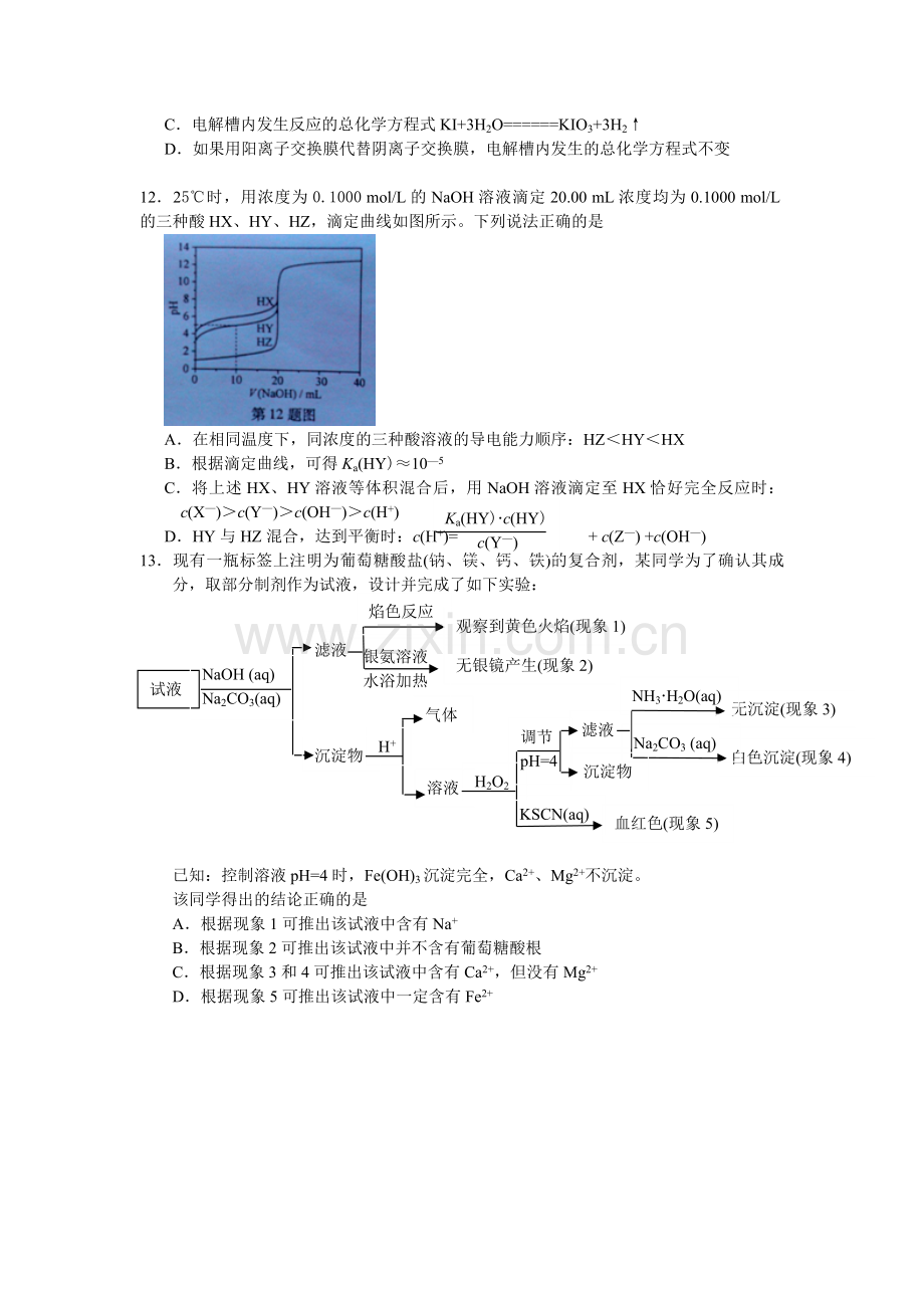 2013年浙江省高考化学（原卷版）.pdf_第2页