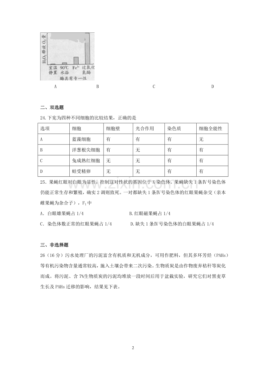 2013年广东高考生物（原卷版）.docx_第2页