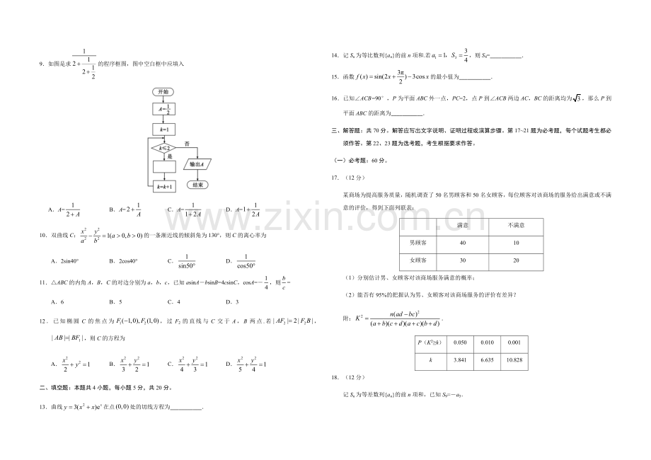 2019年高考真题数学【文】(山东卷)（原卷版).docx_第2页