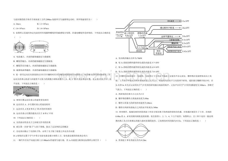 2021年浙江省高考物理【1月】（原卷版）.docx_第2页