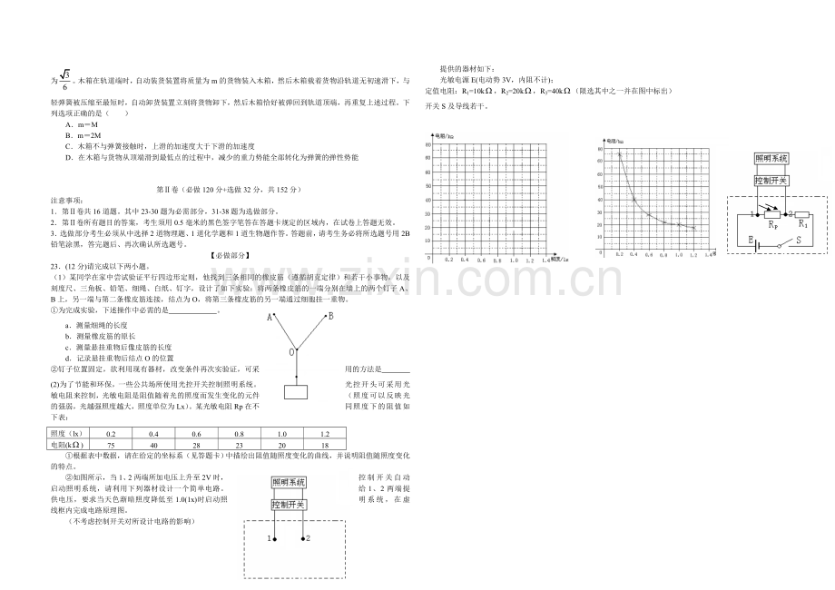 2009年高考真题 物理（山东卷)（原卷版）.doc_第2页