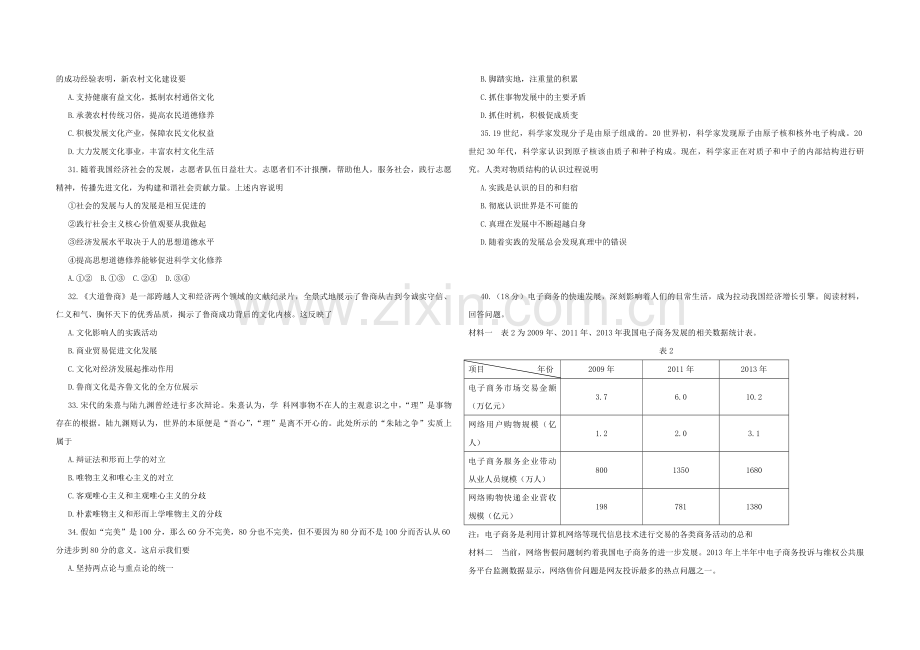 2014年高考真题 政治(山东卷)（含解析版）.pdf_第2页