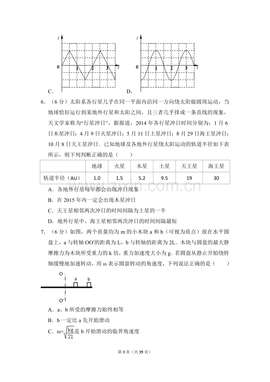 2014年全国统一高考物理试卷（新课标ⅰ）（含解析版）.doc_第3页