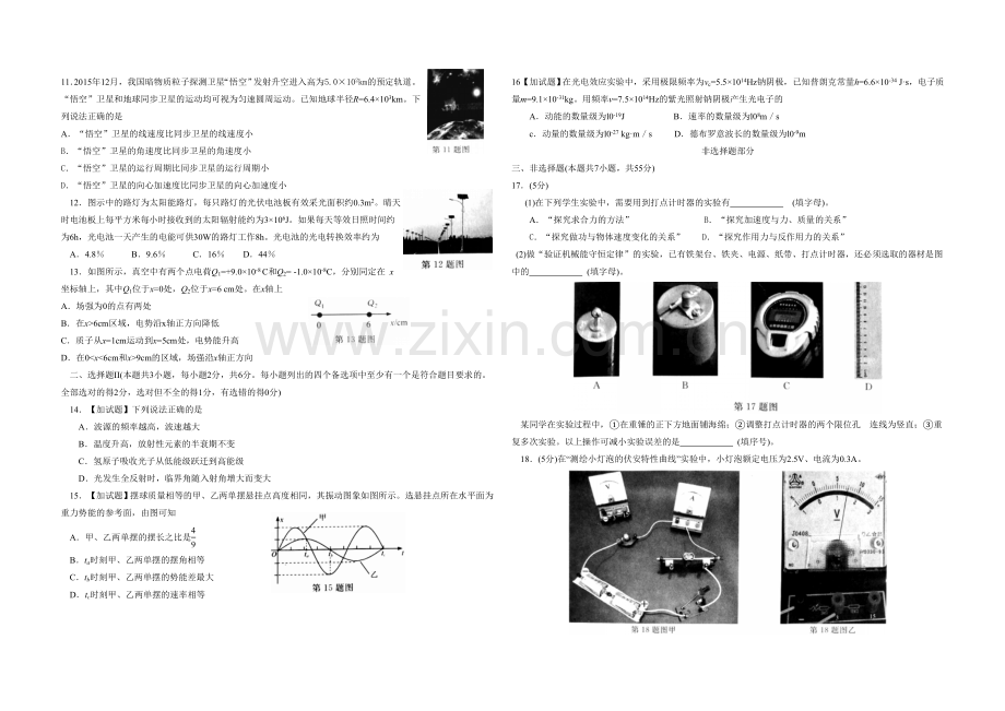 2016年浙江省高考物理【4月】（原卷版）.doc_第2页