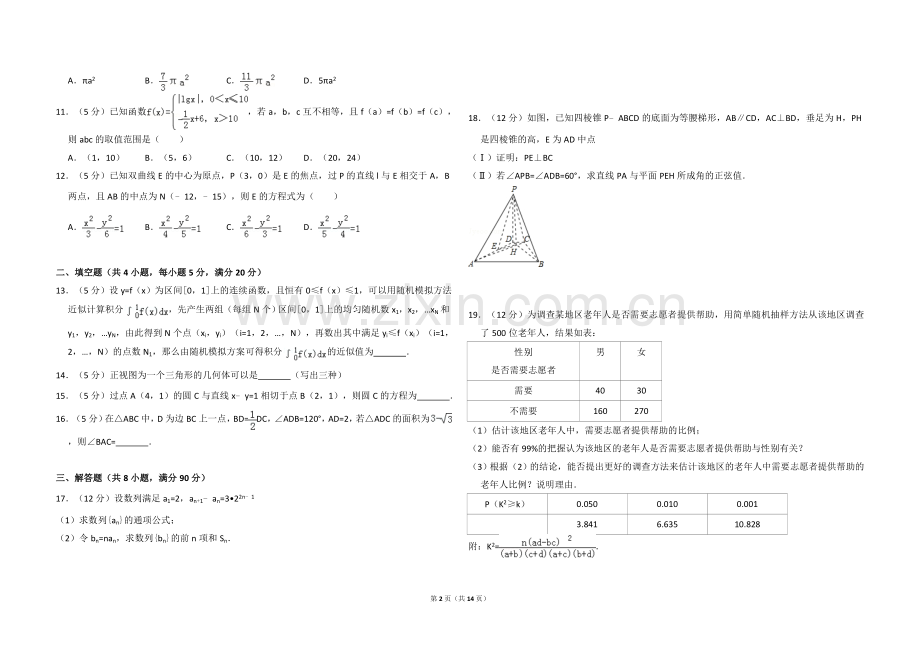 2010年全国统一高考数学试卷（理科）（新课标）（含解析版）.doc_第2页