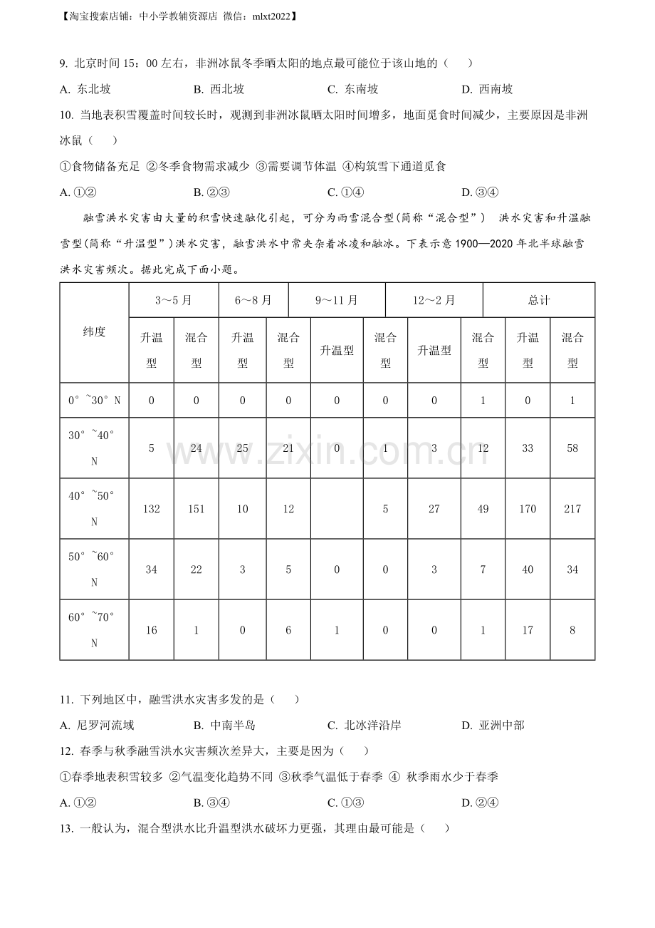 题目2023湖南高考地理真题（原卷版）.docx_第3页