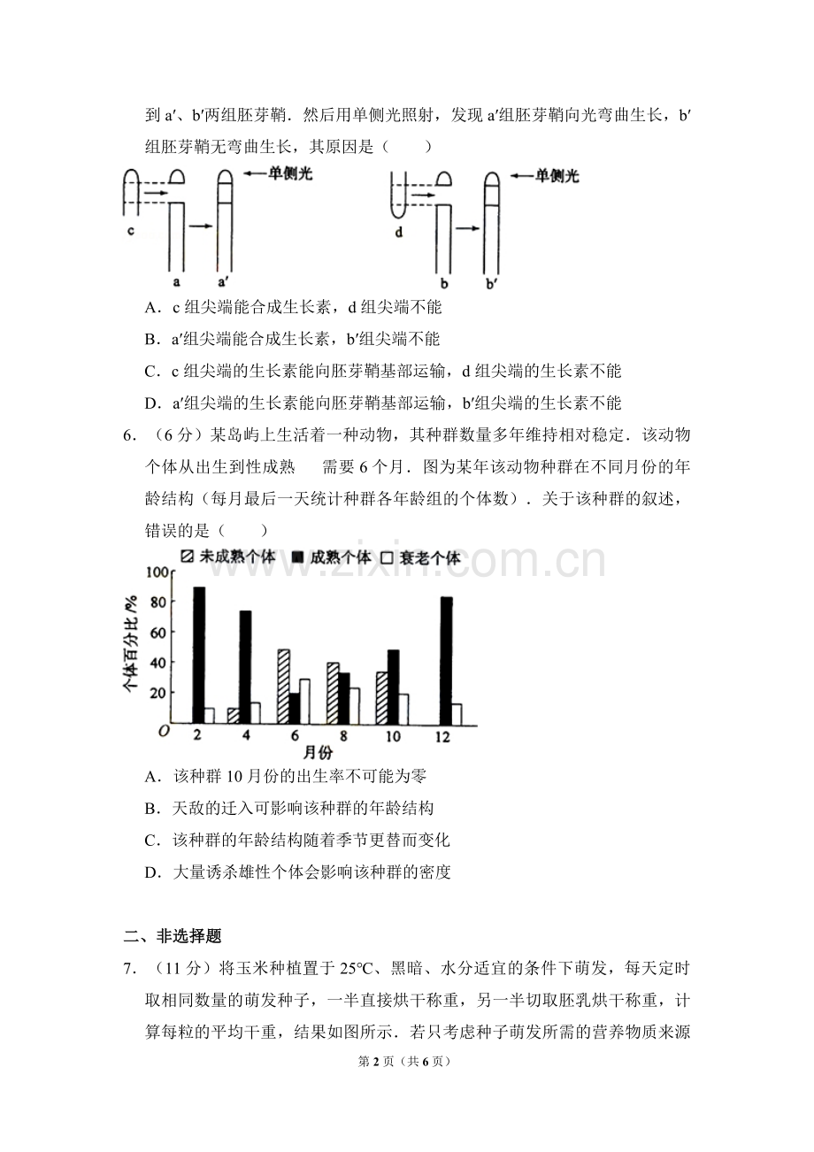 2012年全国统一高考生物试卷（新课标）（原卷版）.pdf_第2页