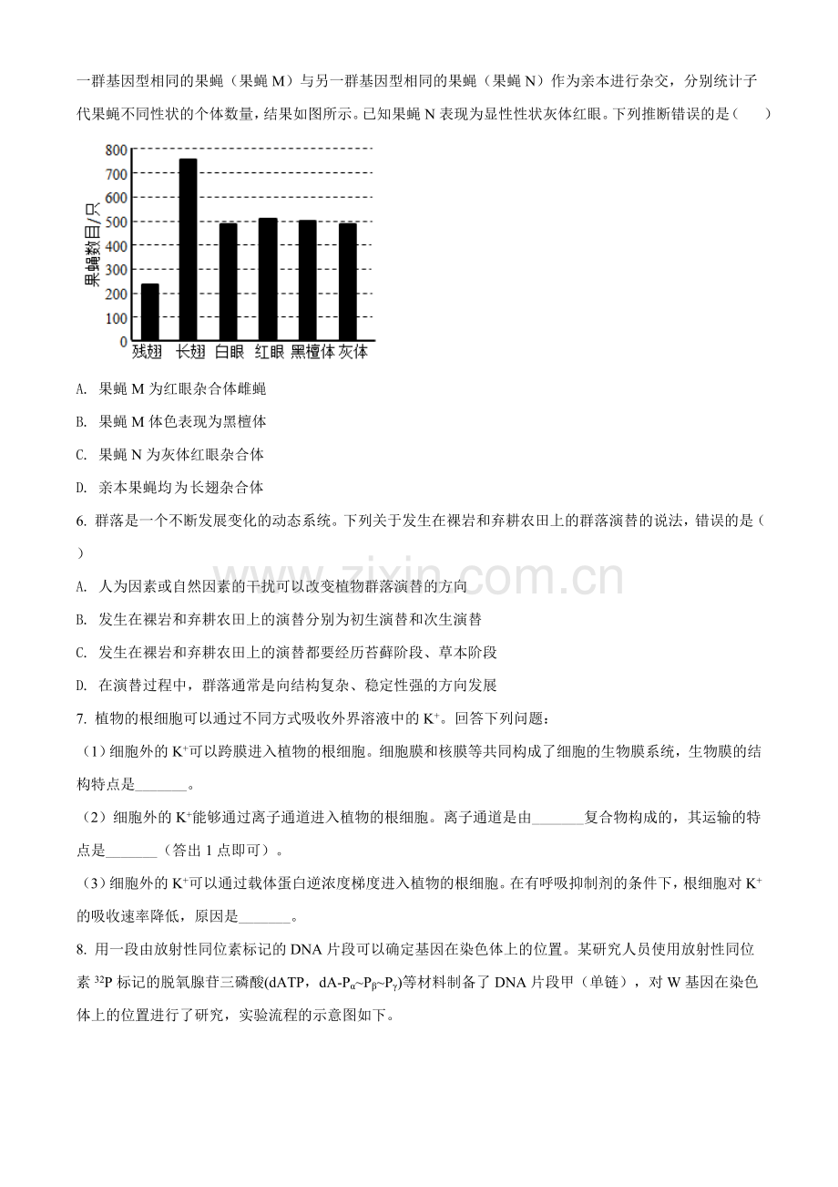 2021年全国统一高考生物试卷（全国甲卷）（原卷版）.doc_第2页