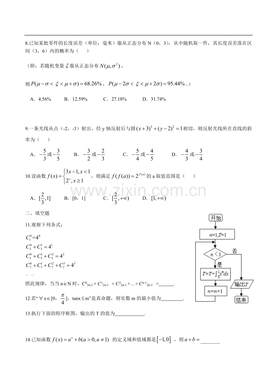 2015年山东省高考数学试卷(理科)word版试卷及解析.docx_第2页