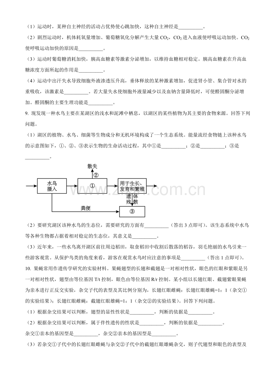 题目23年五省新课标高考真题理综-生物试题（原卷版）.docx_第3页