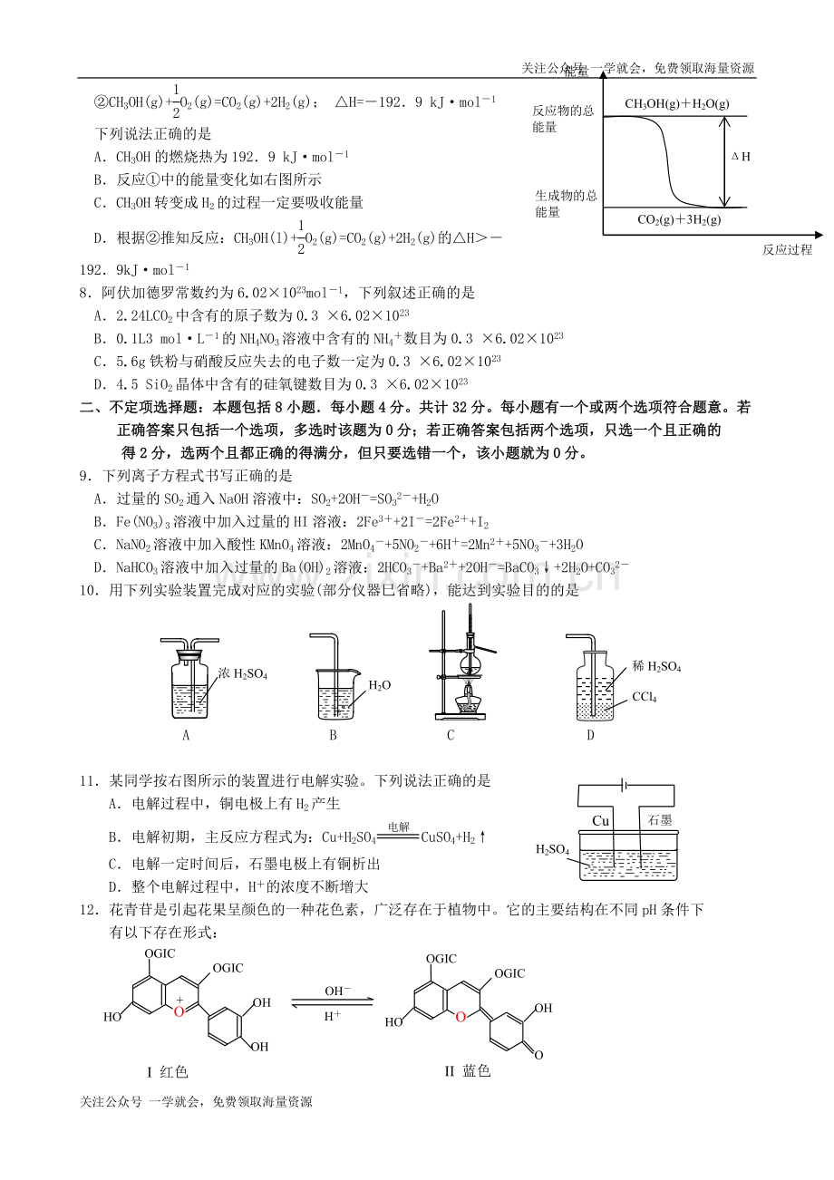 2007年江苏高考化学真题及答案.doc_第2页