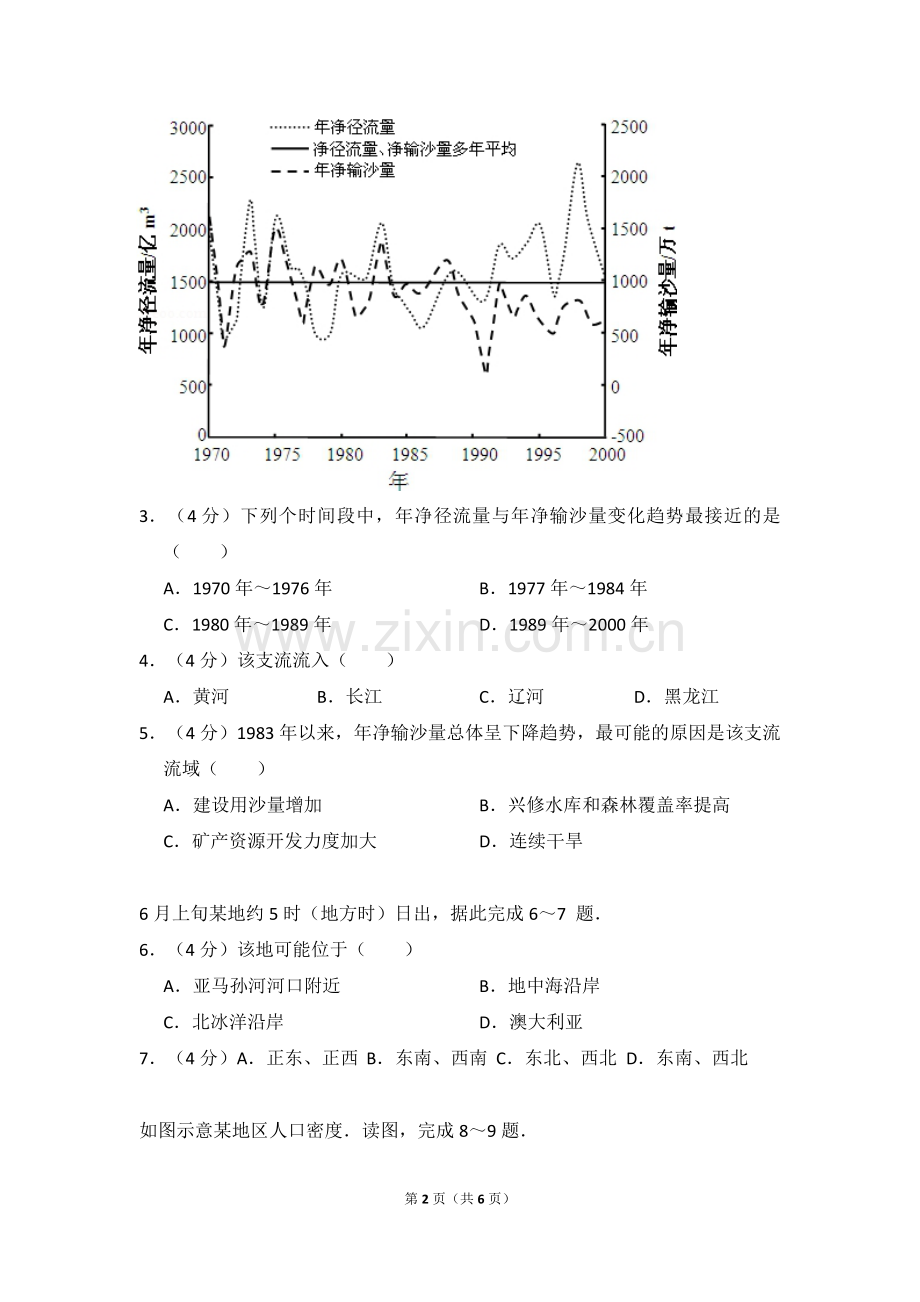 2012年全国统一高考地理试卷（大纲卷）（原卷版）.pdf_第2页