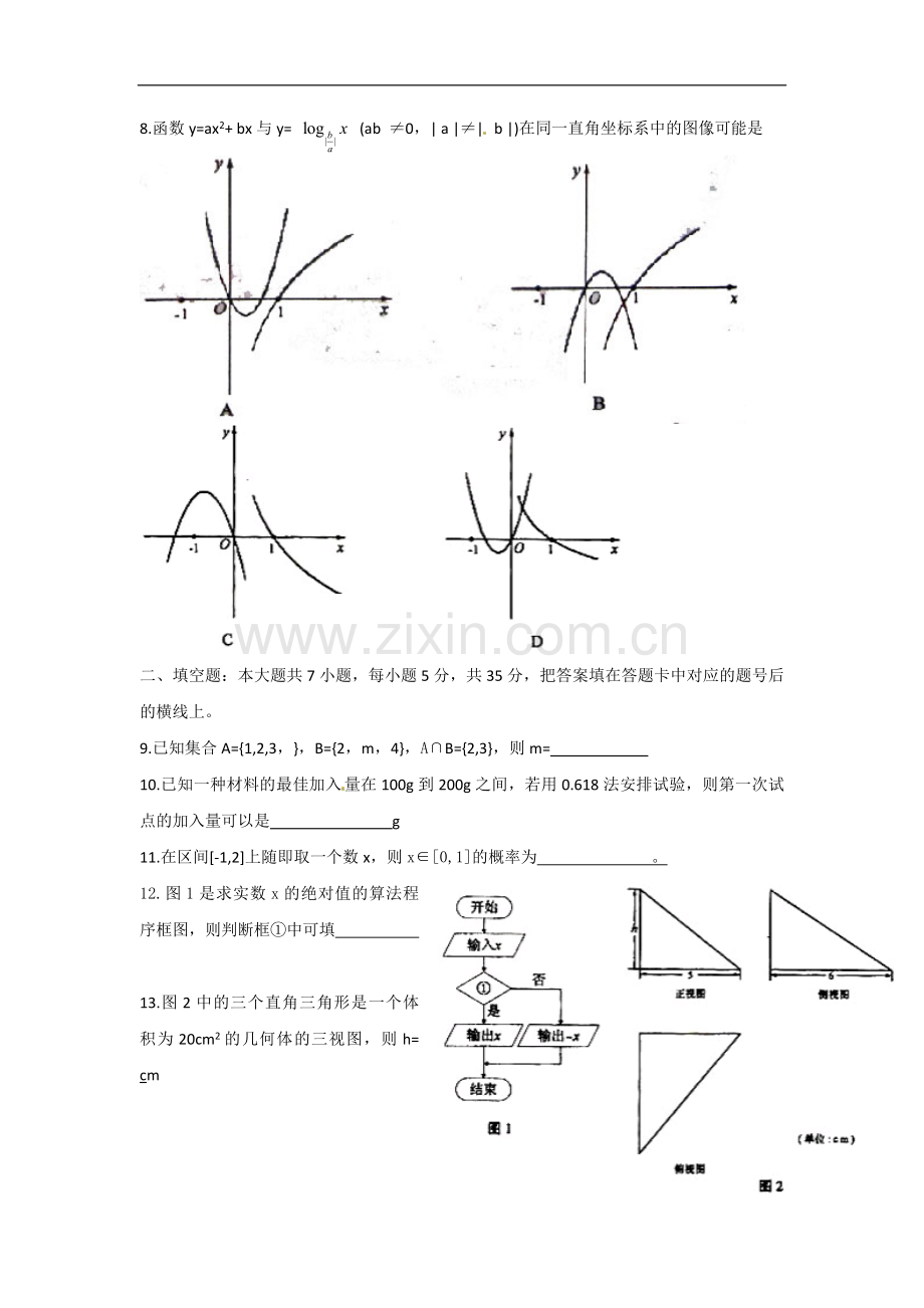 2010年湖南高考文科数学试题及答案word版.doc_第2页