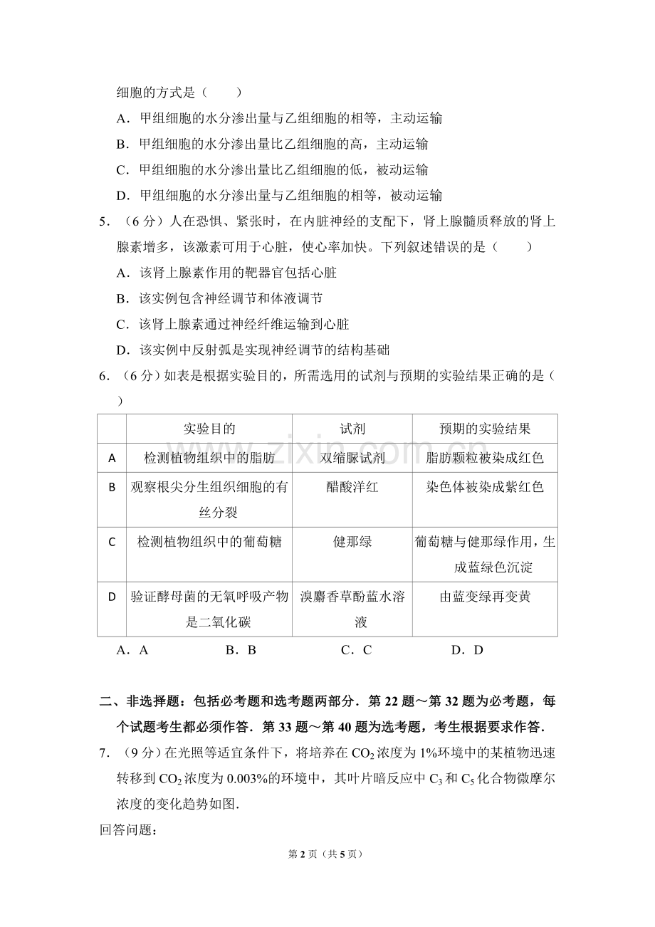 2011年全国统一高考生物试卷（新课标）（原卷版）.doc_第2页