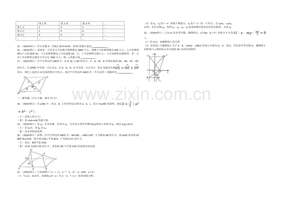 2010年浙江省高考数学【文】（含解析版）.docx_第2页