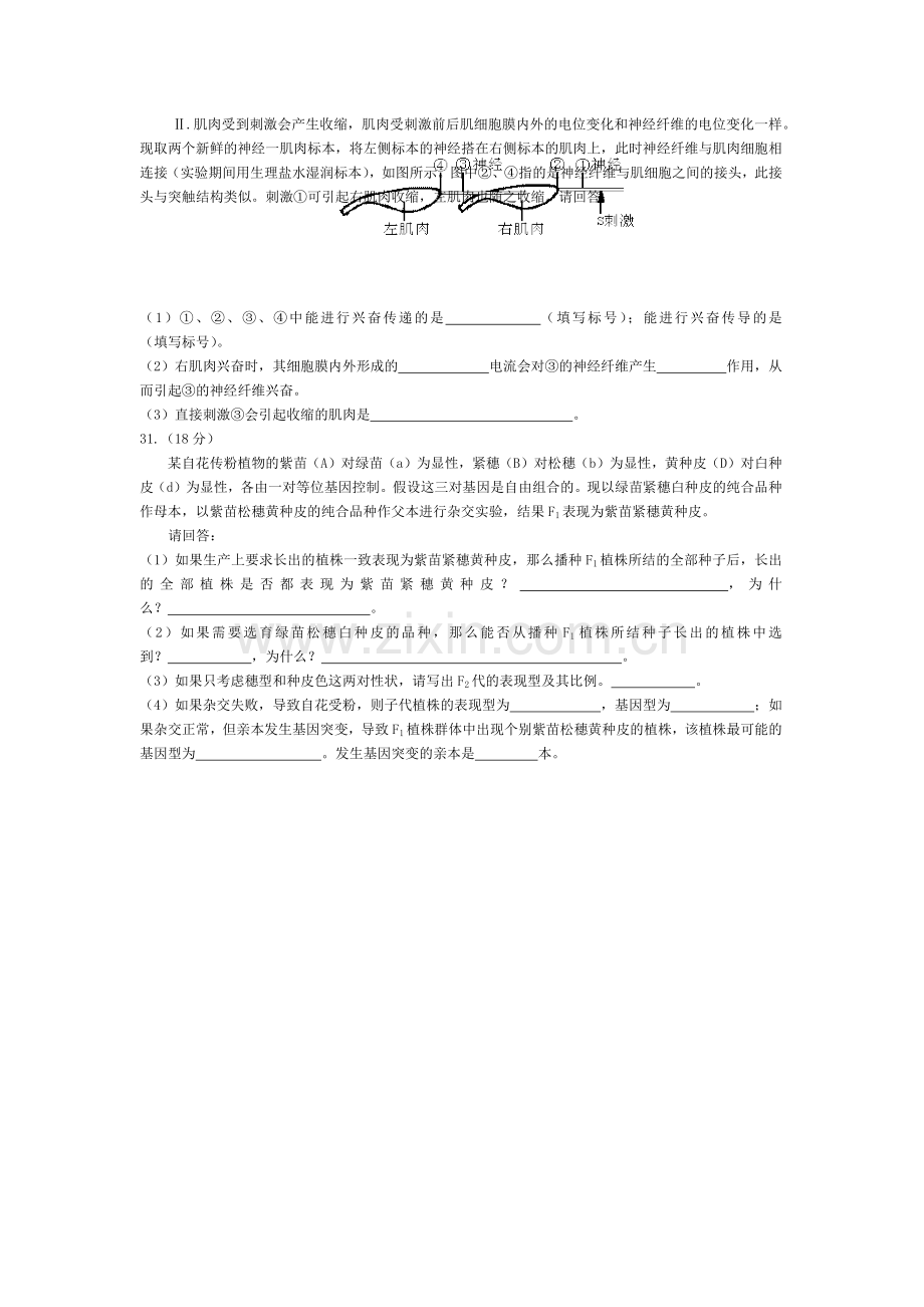 2008年浙江省高考生物（原卷版）.docx_第2页