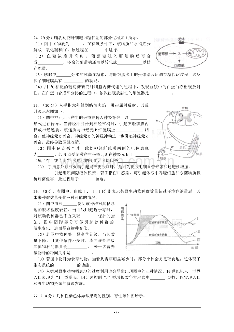 2012年高考真题 生物(山东卷)（原卷版）.pdf_第2页