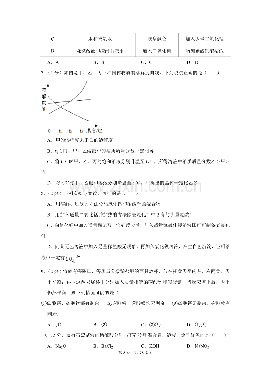 2012年内蒙古包头市中考化学试卷（含解析版）.doc_第2页