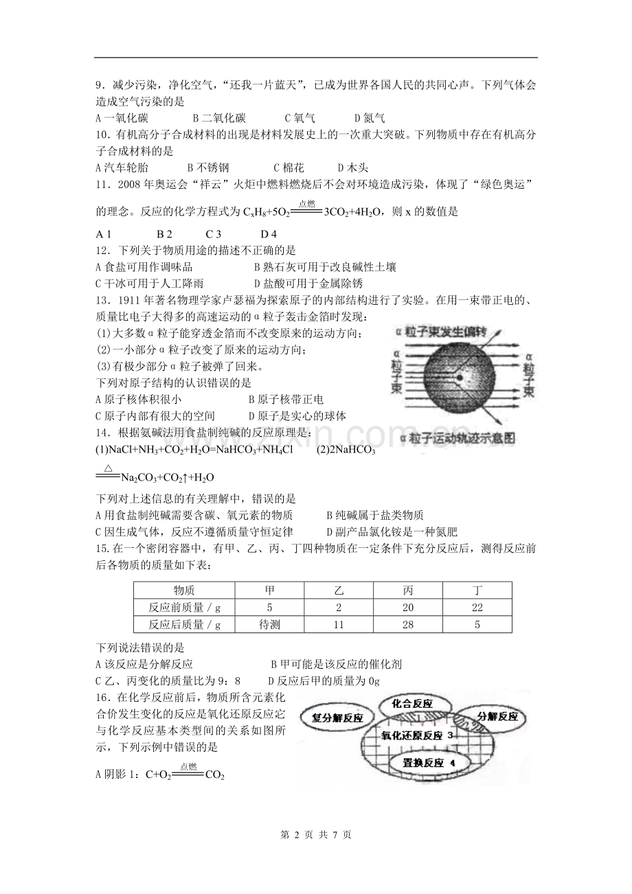 2008年山东省青岛市中考化学试题及答案.doc_第2页