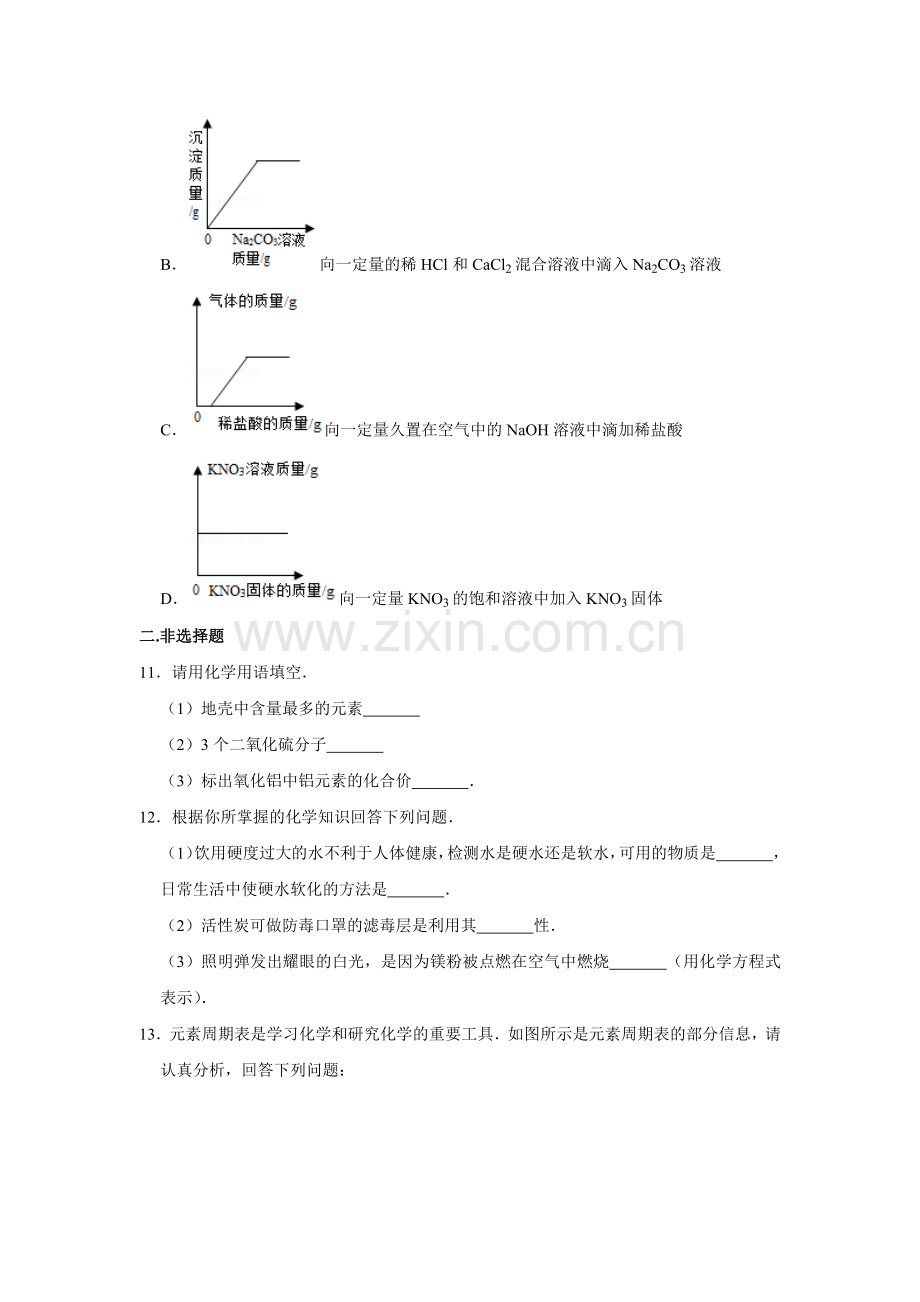 2016年辽宁省锦州市中考化学试题（空白卷）.docx_第3页