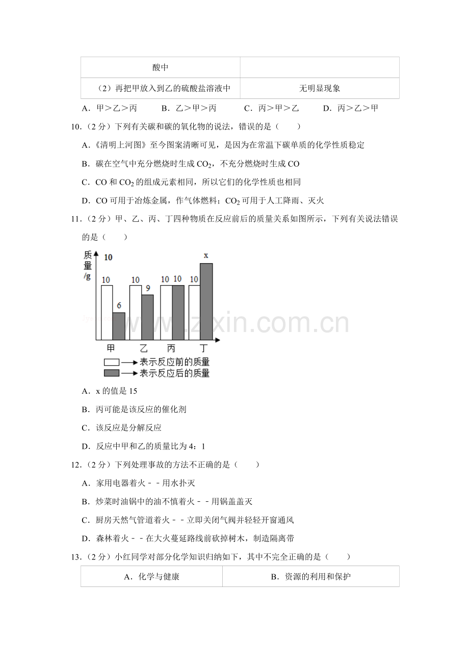 2017年湖南省娄底市中考化学试卷（学生版）.doc_第3页