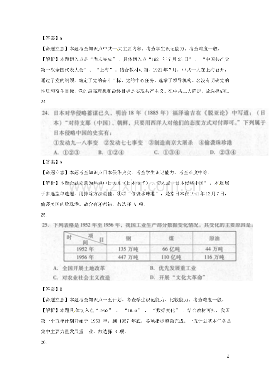 贵州省黔南州2015年中考历史真题试题（扫描版含解析）.doc_第2页