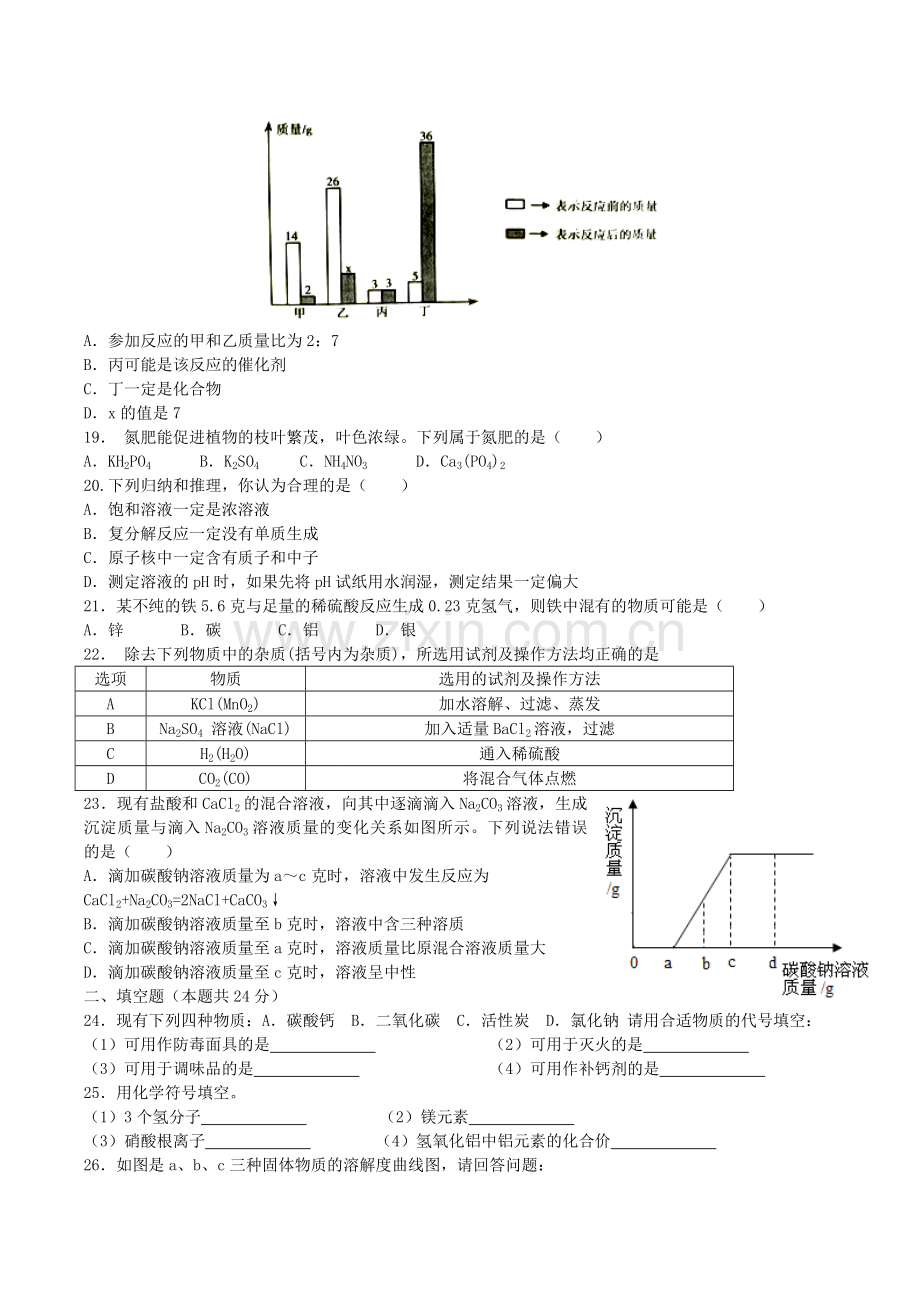 2018年湖南省衡阳市中考化学真题及答案.doc_第3页