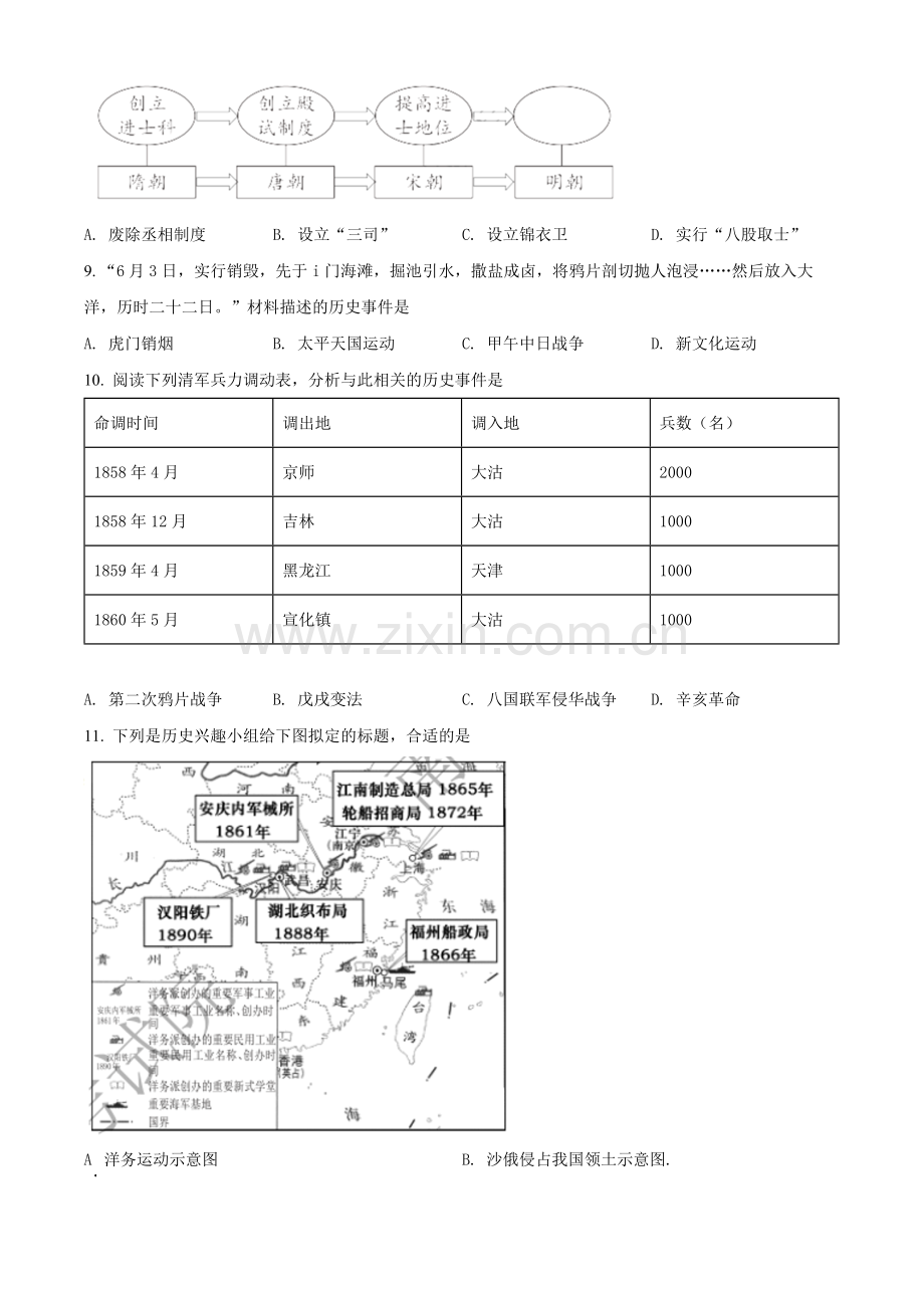 题目2022年江西省中考历史真题（原卷版）.docx_第2页