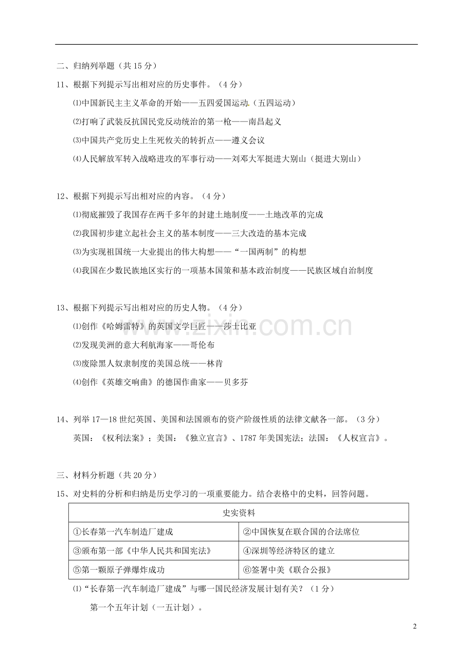 吉林省2017年中考历史真题试题（含答案）.doc_第2页