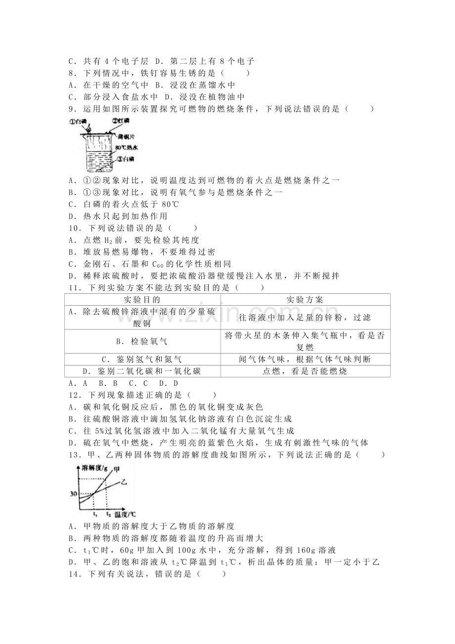 2016年福建省中考化学真题及答案.doc_第2页