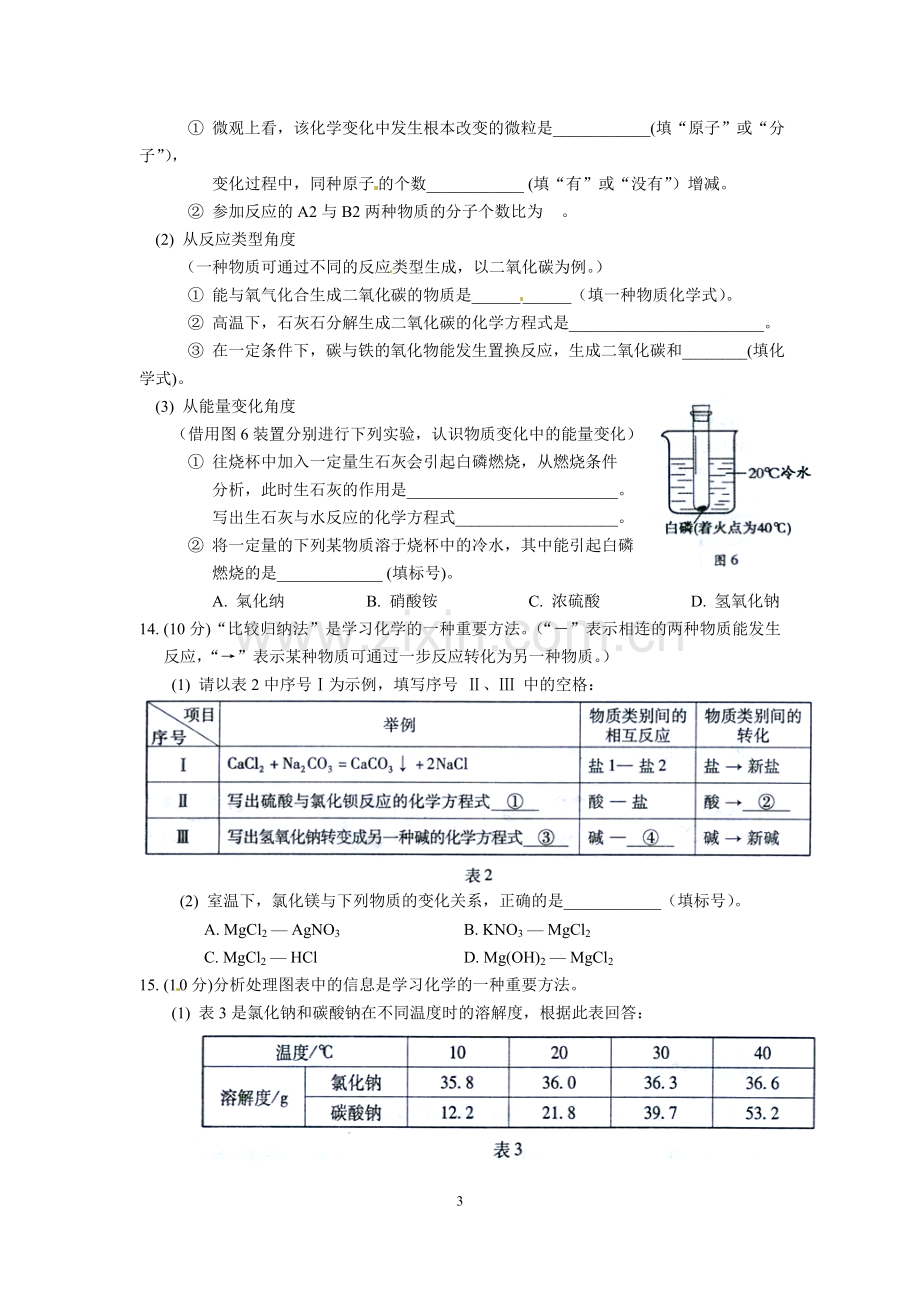 2015年福建省福州市中考化学试题(含答案).doc_第3页