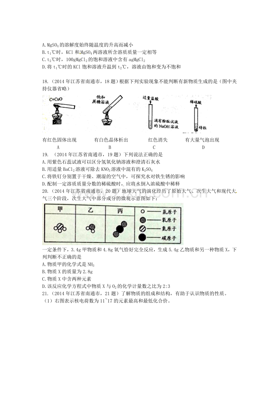 江苏省南通市2014年中考化学试题及答案.doc_第2页