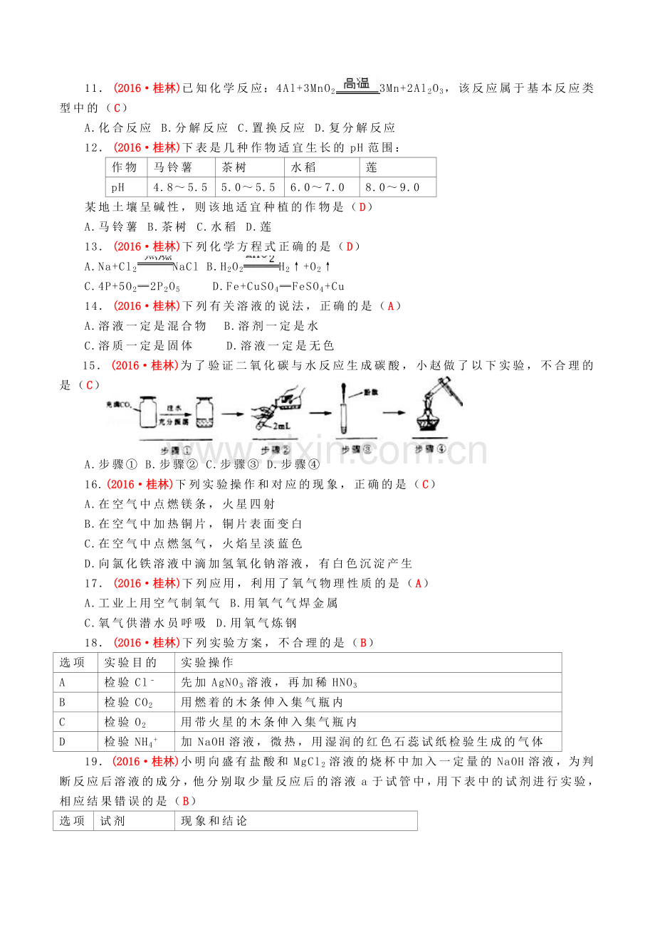 广西桂林市2016年中考化学真题试题（含答案）.DOC_第2页