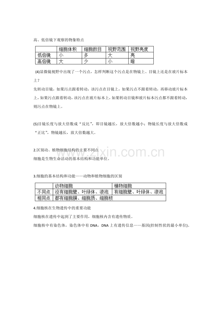 初中生物复习资料：生物体的结构层次.docx_第3页