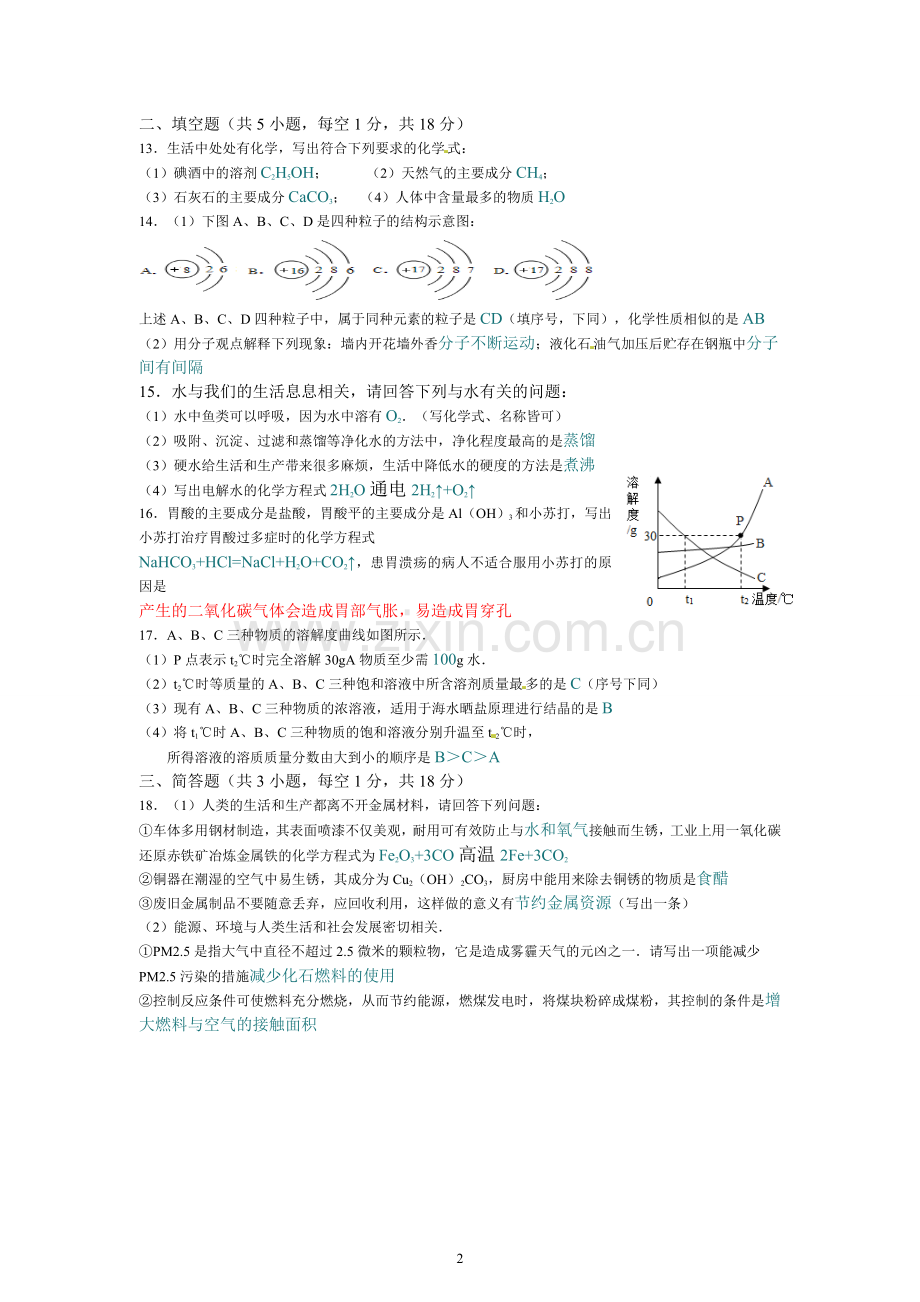 辽宁省锦州市2014年中考化学试题（含答案）.doc_第2页